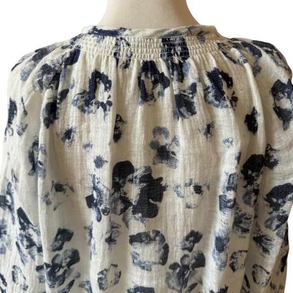 J MCLAUGHLIN CONSTANCE LINEN BLOUSE IN PAINTED LEOPARD BUTTON FRONT GAUZY S - Picture 5 of 11